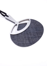 Carica l'immagine nel visualizzatore di Gallery, ventaglio-jap-paglia-antracite-plexiglas-argento