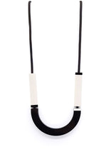Load image into Gallery viewer, collana-semicerchio-nero-plexiglas