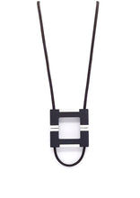Load image into Gallery viewer, collana-square-nero-opaco-bianco-plexiglas